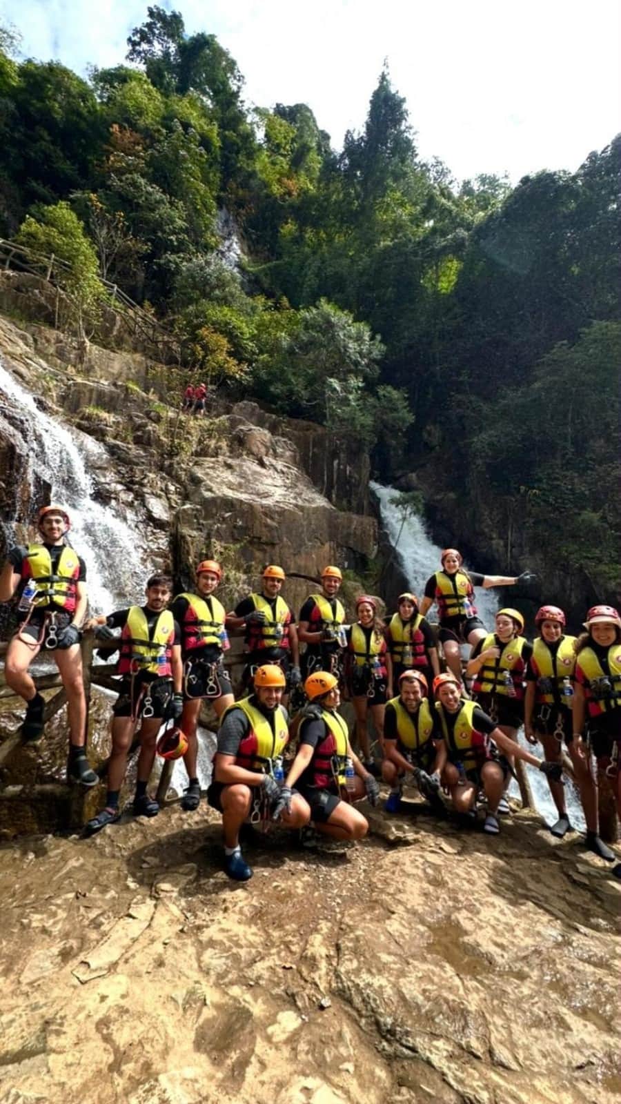 Waterfall rappelling in Da Lat